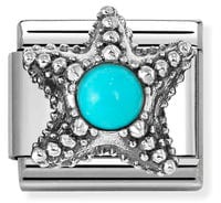 Nomination Classic Turquoise Starfish Silver Charm