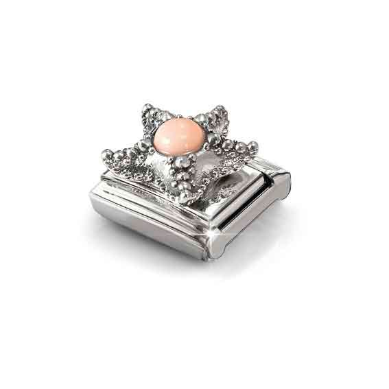 Nomination Classic Pink Coral Starfish Silver Charm