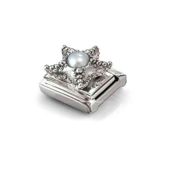 Nomination Classic White Pearl Starfish Silver Charm