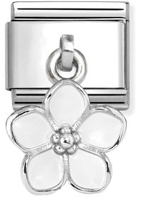 Nomination Classic White Flower Silver Charm