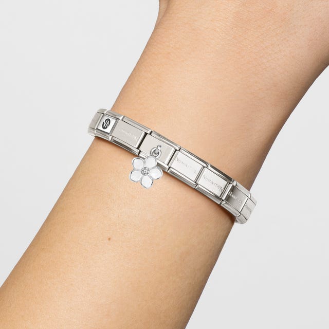 Nomination Classic White Flower Silver Charm