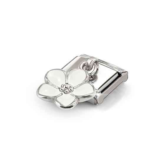 Nomination Classic White Flower Silver Charm