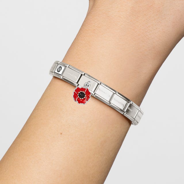 Nomination Classic Red And Black Poppy Silver Charm