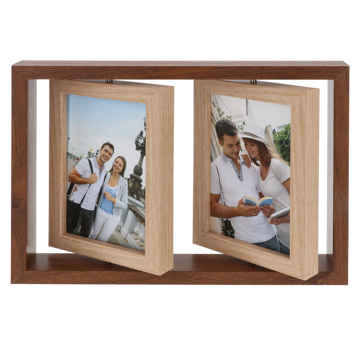 Two Tone Wood Double Spin Frame Dark