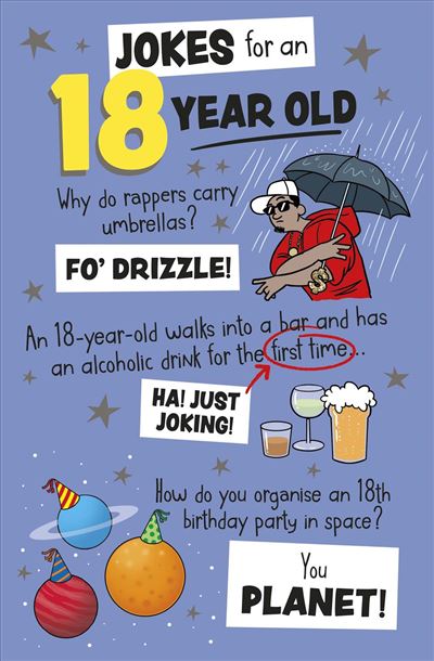 UKG 'Jokes For An 18 Year Old' Birthday Card