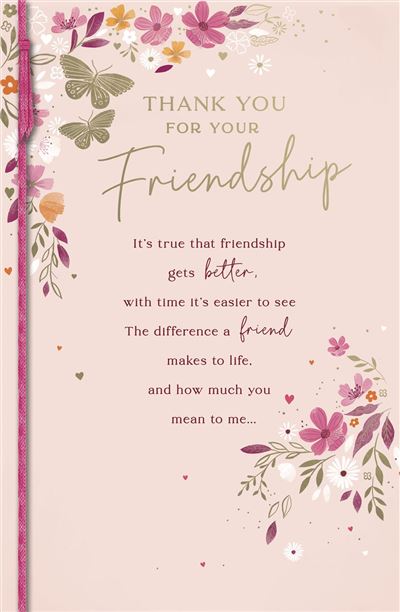 UKG 'Thank You For Your Friendship' Birthday Card
