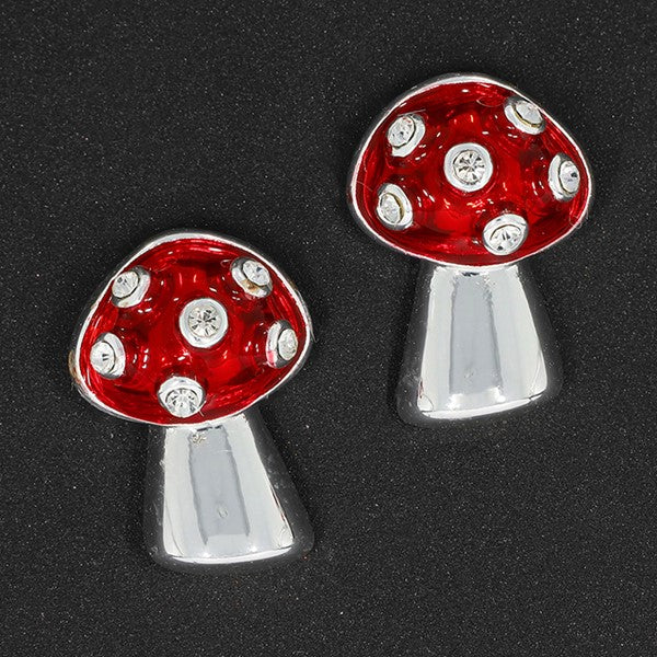 Equilibrium Girls Charming Toadstool Silver Plated Earrings