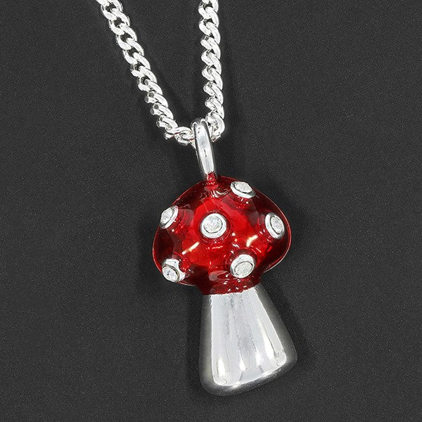 Equilibrium Girls Charming Toadstool Silver Plated Necklace