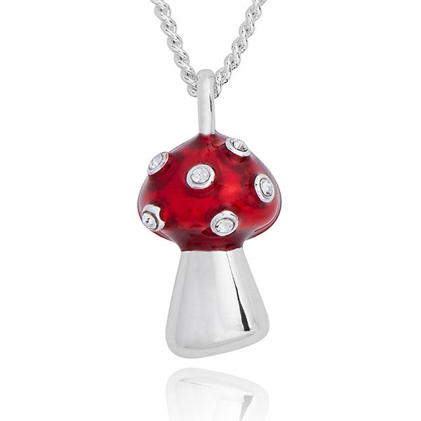Equilibrium Girls Charming Toadstool Silver Plated Necklace