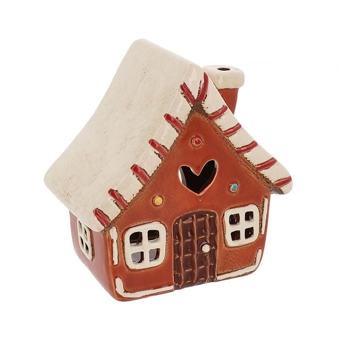 Village Pottery Gingerbread House Candy Tealight