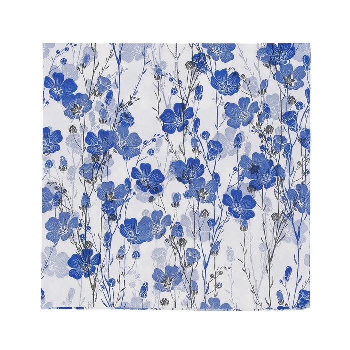 Gisela Graham Blue Flax Flowers Pack/20 Paper Napkins