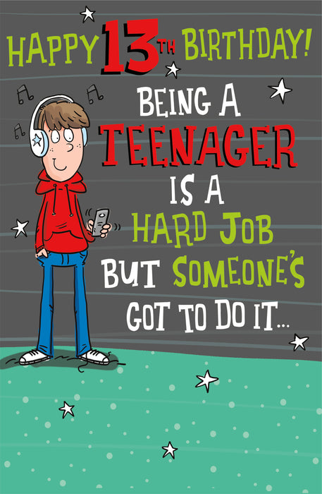 UKG 'Young Adult 13th Boy' Birthday Card
