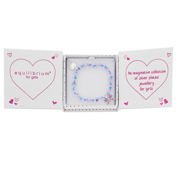 Equilibrium Girls Pretty Bow Silver Plated Bracelet