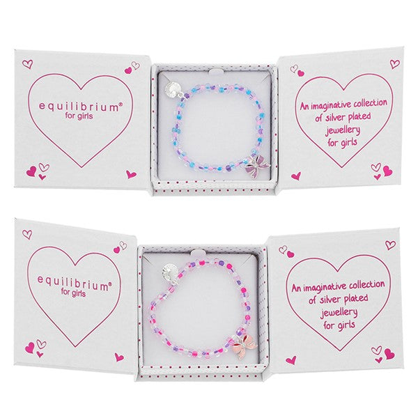 Equilibrium Girls Pretty Bow Silver Plated Bracelet