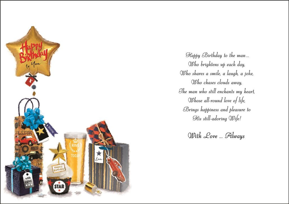 Jonny Javelin 'To A Wonderful Husband' Birthday Card