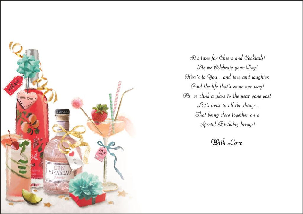 Jonny Javelin 'Wife Peach Gin' Birthday Card