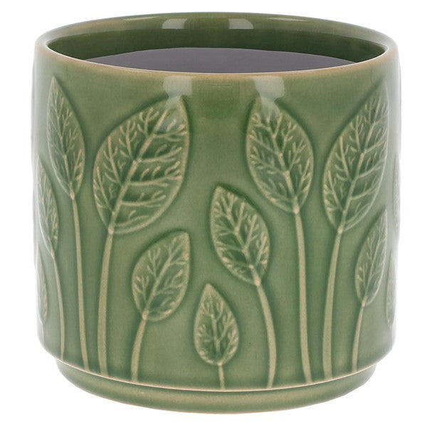 Deco Glaze Planter Leaves Small