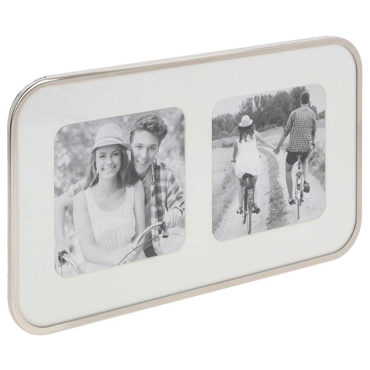 Plain Silver Curve Double Frame 4x4 — Maple Gifts