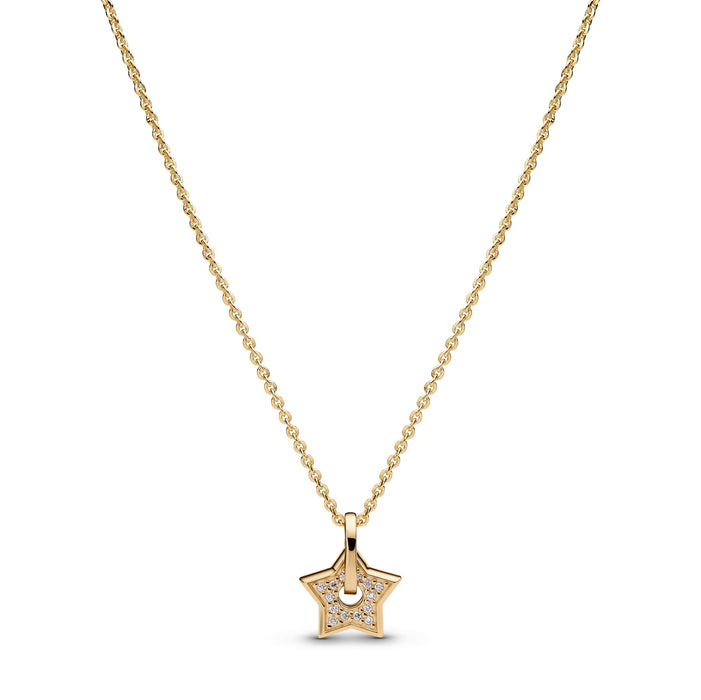 Pandora Talisman 14k Gold Lab-grown Diamond Pavé Star Pendant Necklace 14k Gold Plating