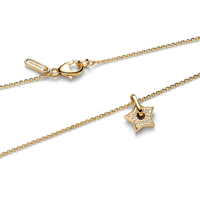 Pandora Talisman 14k Gold Lab-grown Diamond Pavé Star Pendant Necklace 14k Gold Plating