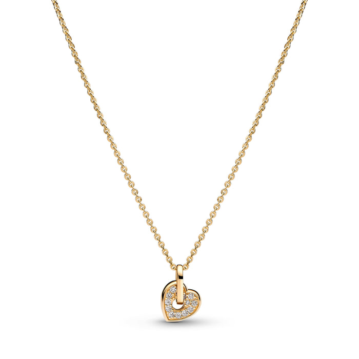 Pandora Talisman 14k Gold Lab-grown Diamond Pavé Heart Pendant Necklace 14k Gold Plating