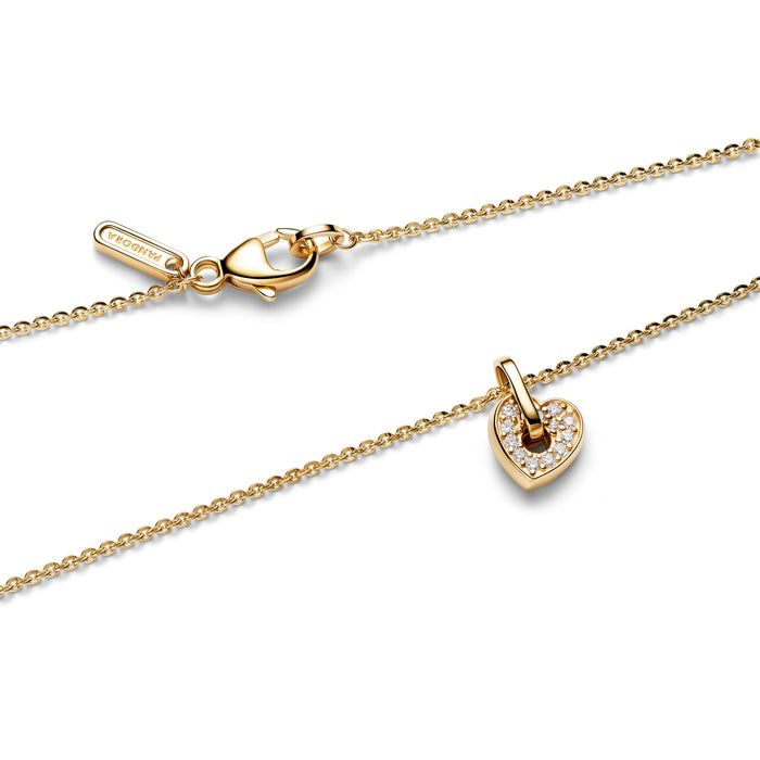 Pandora Talisman 14k Gold Lab-grown Diamond Pavé Heart Pendant Necklace 14k Gold Plating