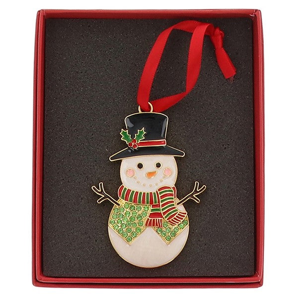 Xmas Treasures Snowman Top Hat Tree Ornament