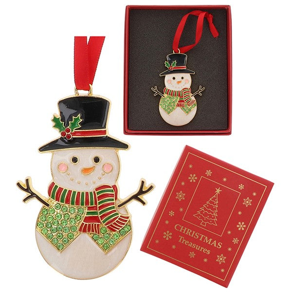 Xmas Treasures Snowman Top Hat Tree Ornament