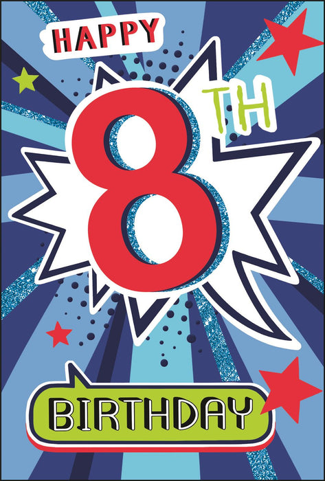 Jonny Javelin 'Happy 8th Birthday' Birthday Card