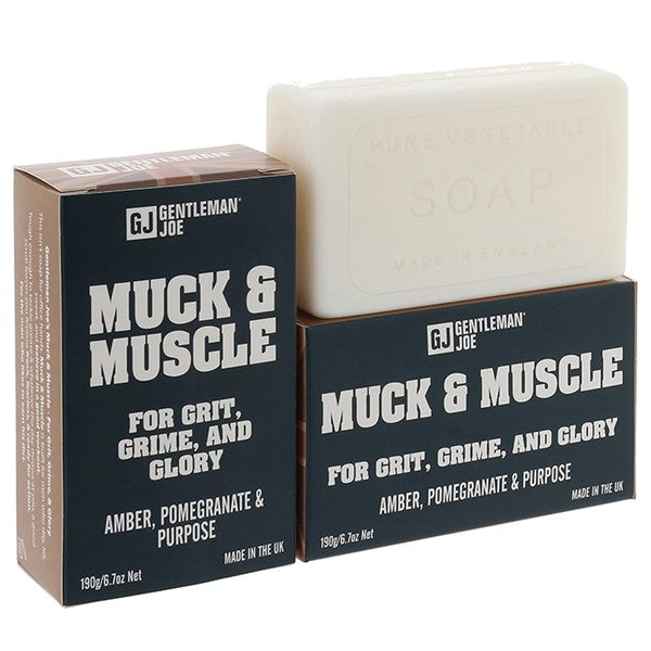 Man Wash Soap Classic Muck & Muscle Bar For Grit, Grime & Glory. Amber, Pomegranate & Purpose