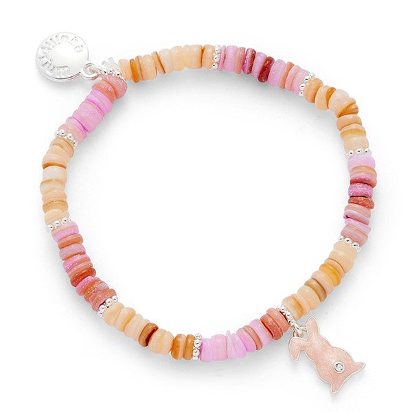 Equilibrium Girls Sparkle Tail Bunny Silver Plated Bracelet