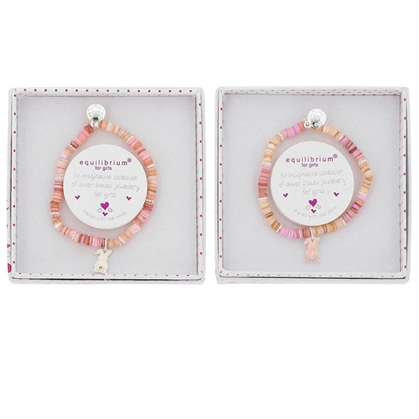 Equilibrium Girls Sparkle Tail Bunny Silver Plated Bracelet