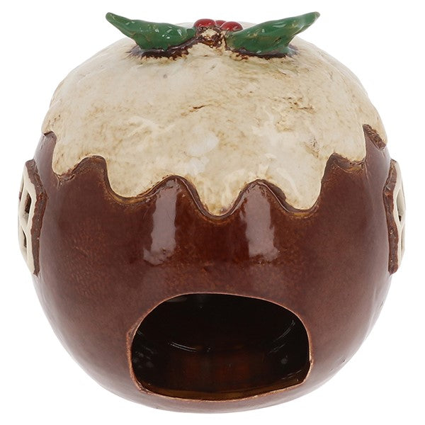 Village Pottery Xmas Plum Pudding Cottage Tealight