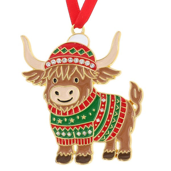 Xmas Treasures Cute Highland Coo Tree Ornament