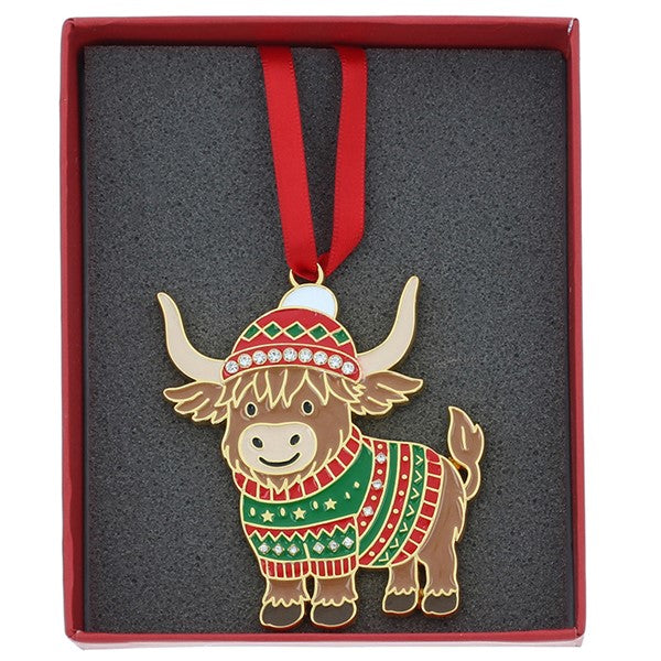 Xmas Treasures Cute Highland Coo Tree Ornament
