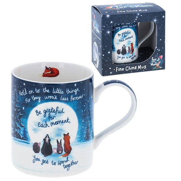Fox Under The Moon Boxed Mug Grateful