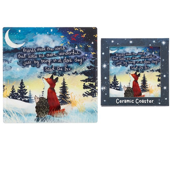 Fox Under The Moon Coaster Wonderful Friend