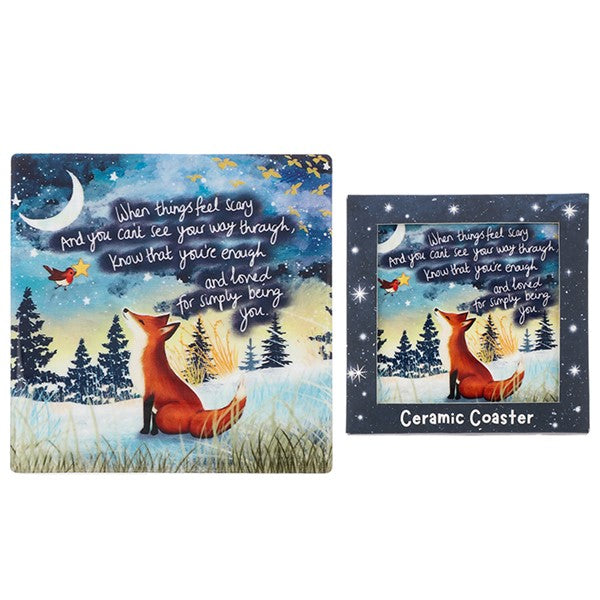 Fox Under The Moon Coaster Simply You