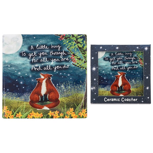 Fox Under The Moon Coaster Little Hug