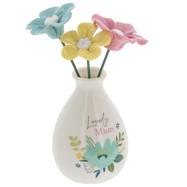 Bright Blooms Vase Of Flowers Mum