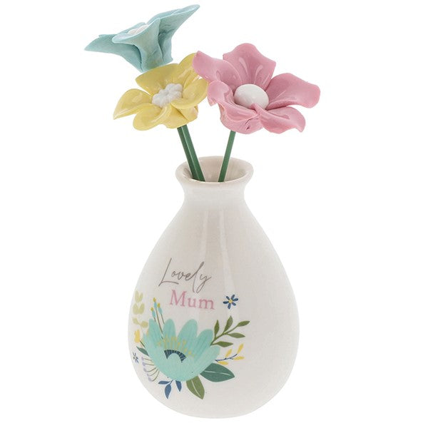 Bright Blooms Vase Of Flowers Mum