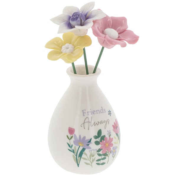 Bright Blooms Vase Of Flowers Friend