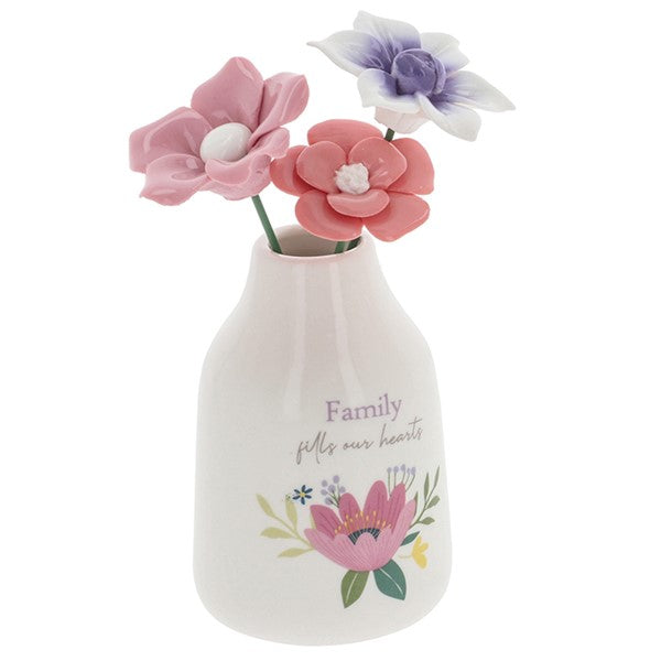 Bright Blooms Vase Of Flowers Family