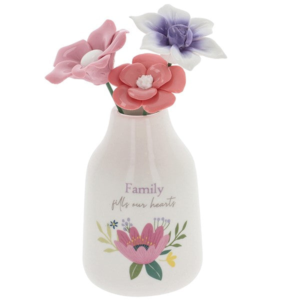 Bright Blooms Vase Of Flowers Family