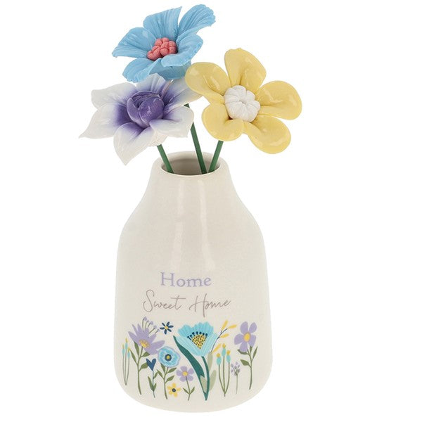 Bright Blooms Vase Of Flowers Home