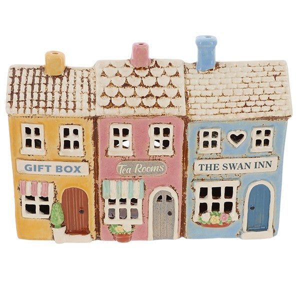 Village Pottery Row Of Shops Tealight
