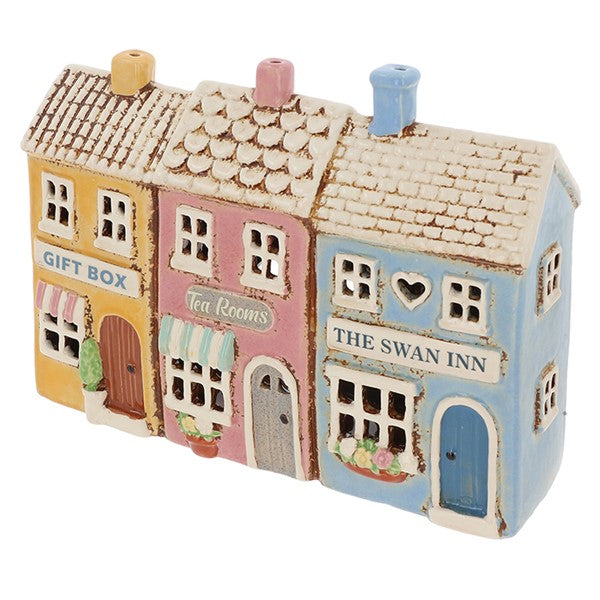 Village Pottery Row Of Shops Tealight