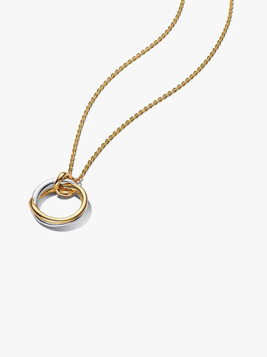 Pandora Organically Shaped Two-Tone Pendant Necklace