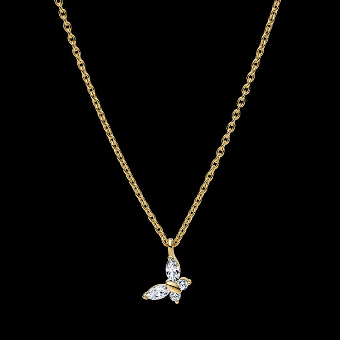 Pandora Butterfly Pendant Necklace 14k Gold Plating