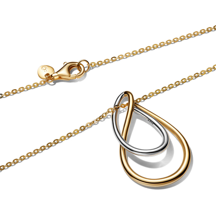 Pandora Two-Tone Double Pendant Necklace  14k Gold Plating & Sterling Silver
